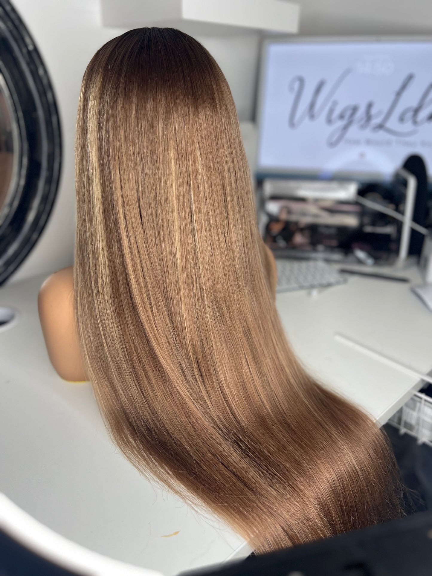 Money piece custom coloured wig 250% density virgin hair