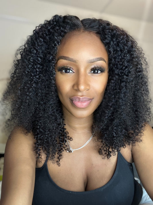 Kinky Curly Virgin Hair Glueless Wig 5x5 Hd Lace Closure