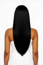 Load image into Gallery viewer, Straight Glueless Virgin Hair 4x4 Transparent Lace Closure Wig Natural 1b colour 12&quot; to 30&quot;