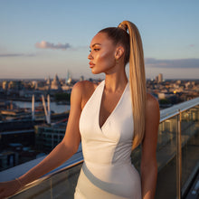 Load image into Gallery viewer, Blonde 613 Velcro Virgin Hair Ponytail Hair Extensions Wigs Ldn Wigs London European hair 