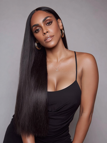 Straight Virgin Hair Natural 1b Colour Hd Lace Frontal Wig 13x6