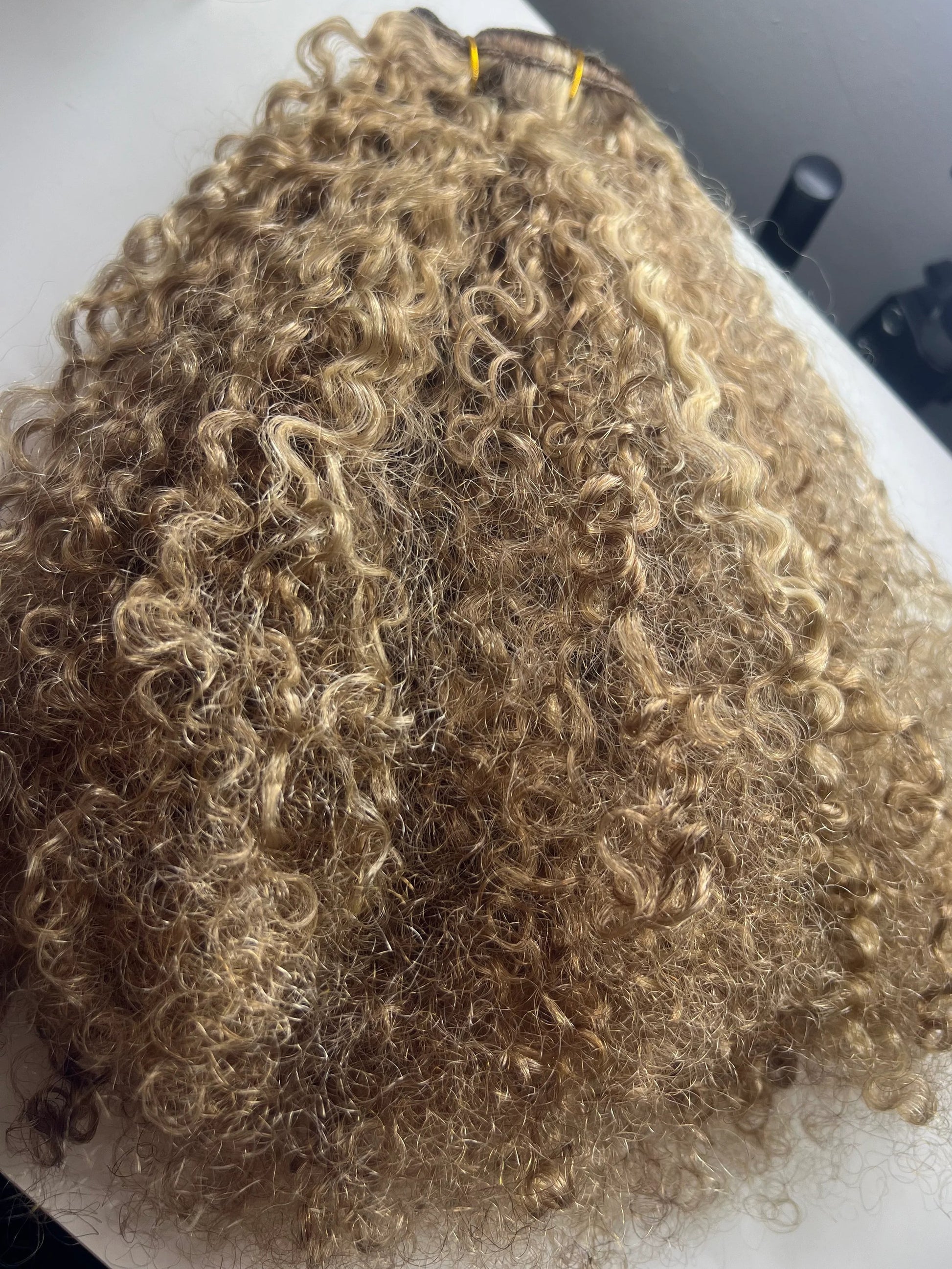 Custom colour curly clip ins 