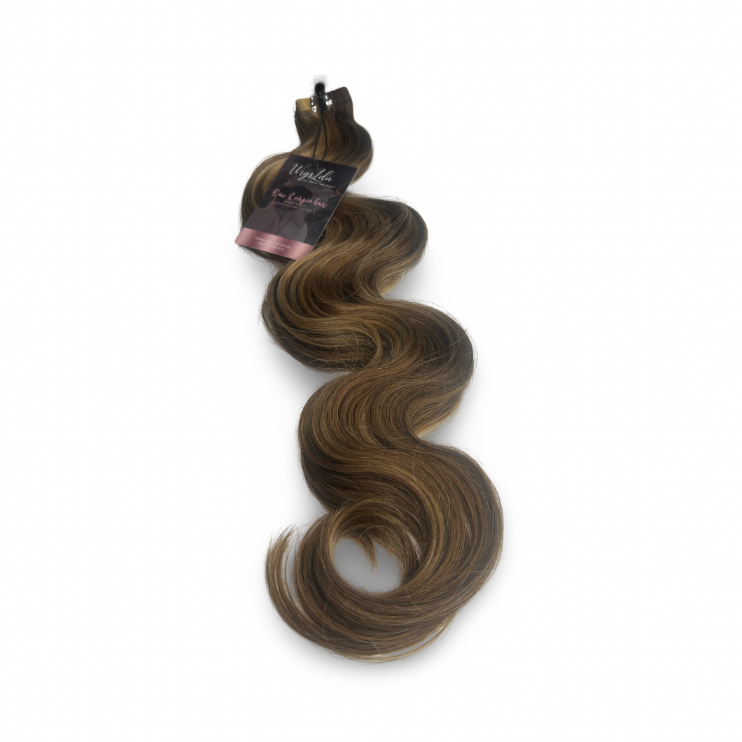 Coloured tape hair extensions