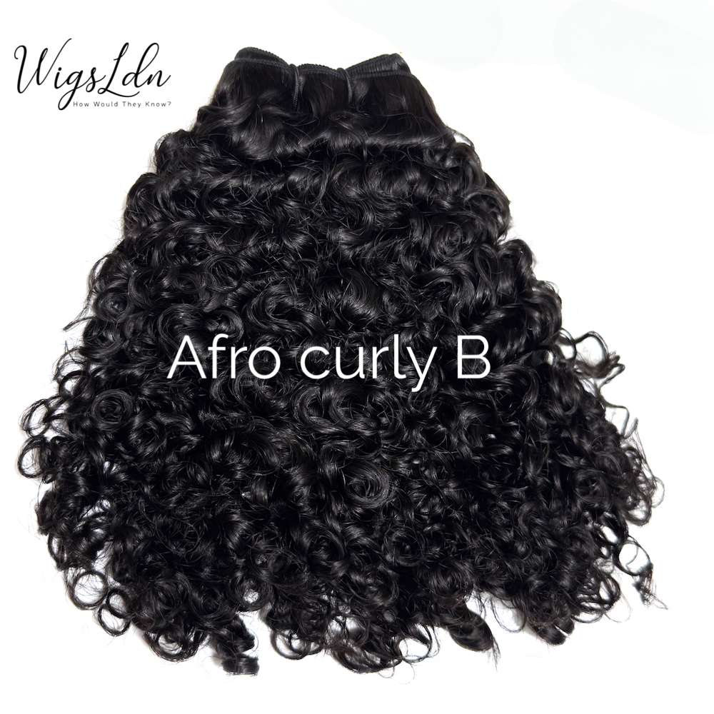 Afro curly B texture hair bundles