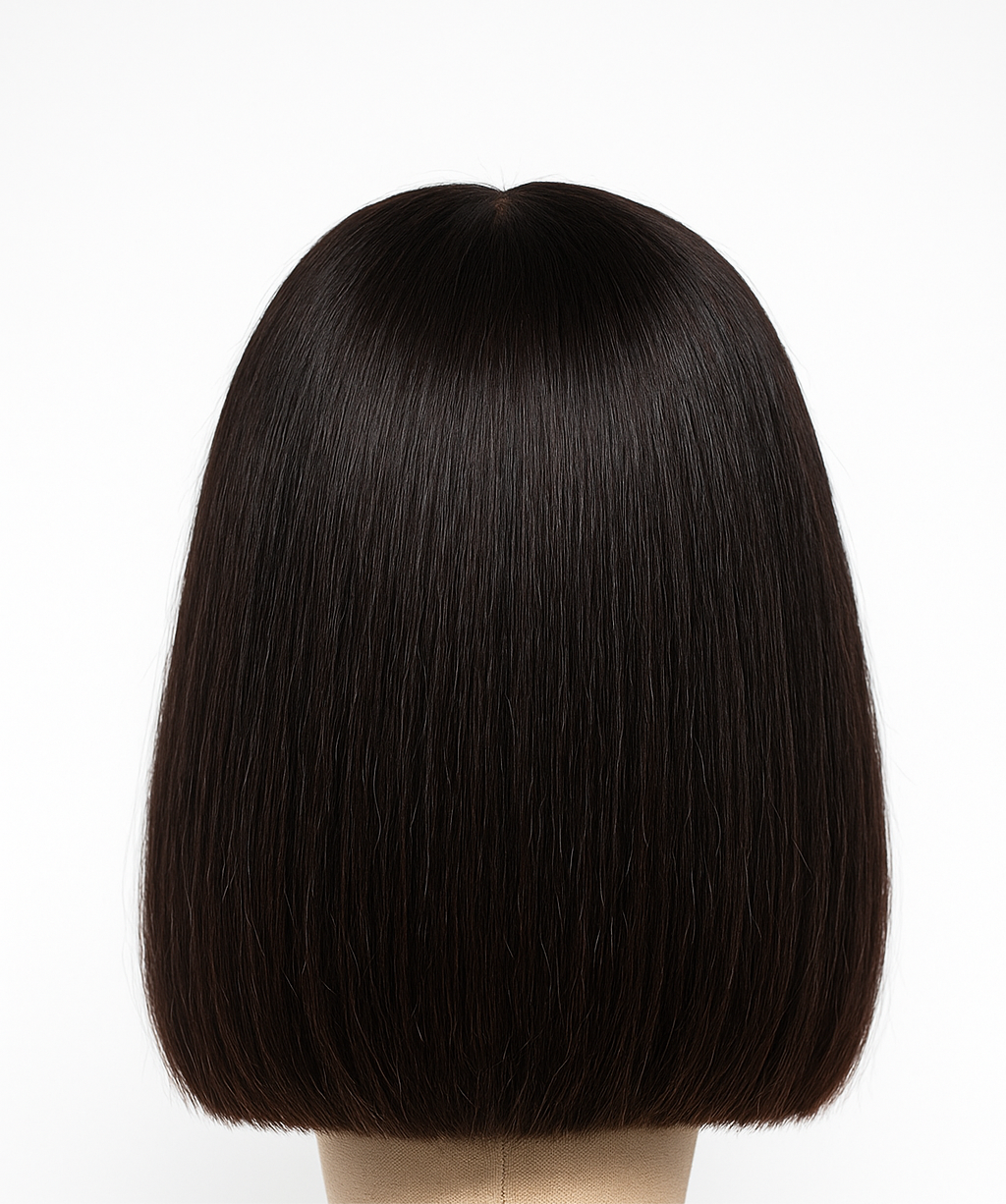 Straight Virgin Hair Bob Glueless customised wig 13x4 HD lace frontal