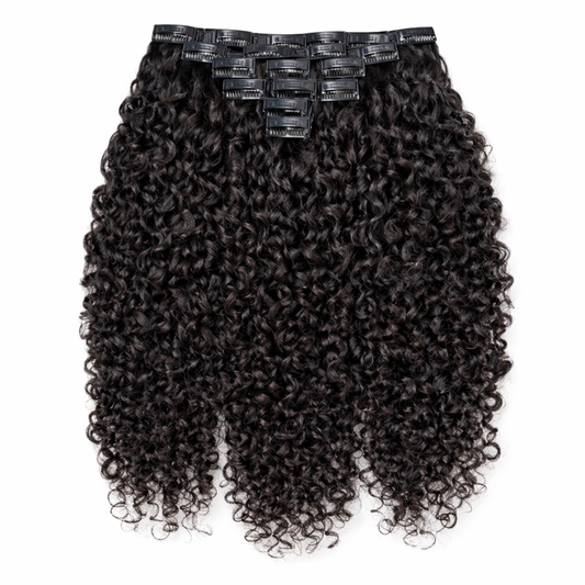 Burmese curl Seamless Clip Ins Virgin Hair Extensions