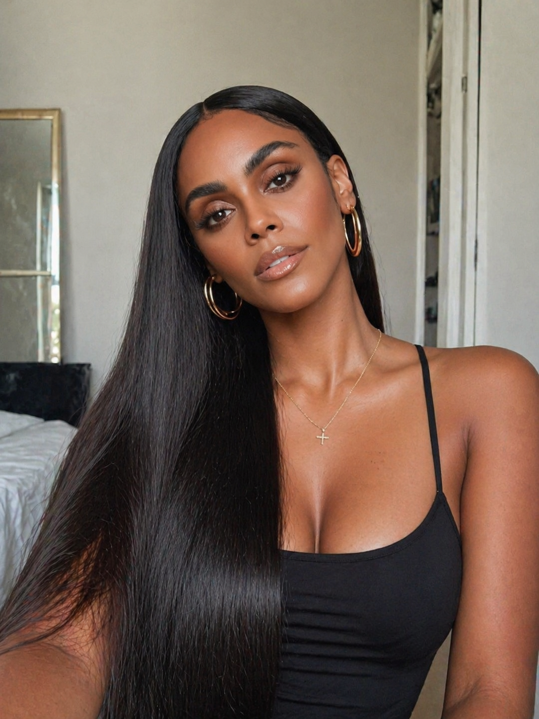 Straight Virgin Hair Natural 1b Colour Hd Lace Frontal Wig 13x6