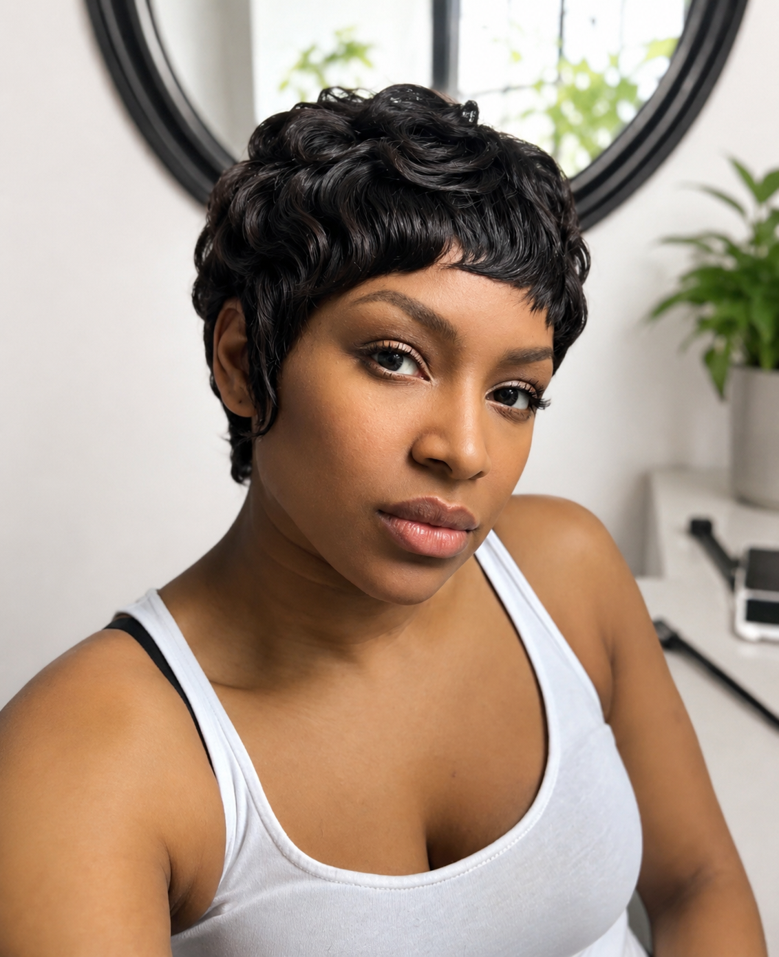 Short Pixie Cut Raw Hair Full Lace Custom Wig