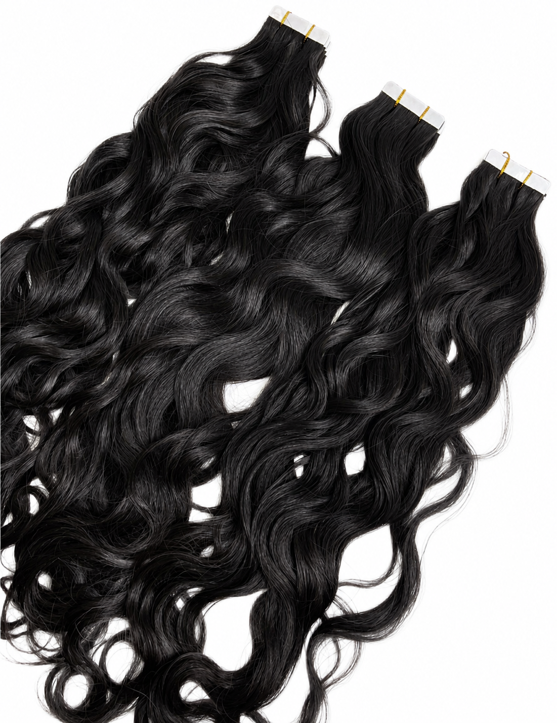 Wavy tape hair extensions 