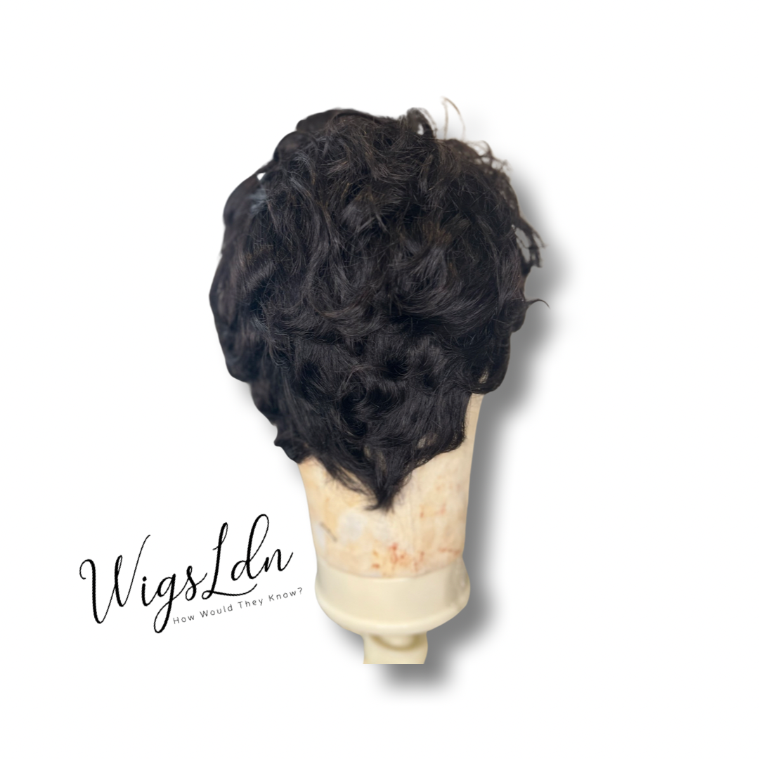 Short Pixie Cut Virgin Hair Full Lace Custom Wig