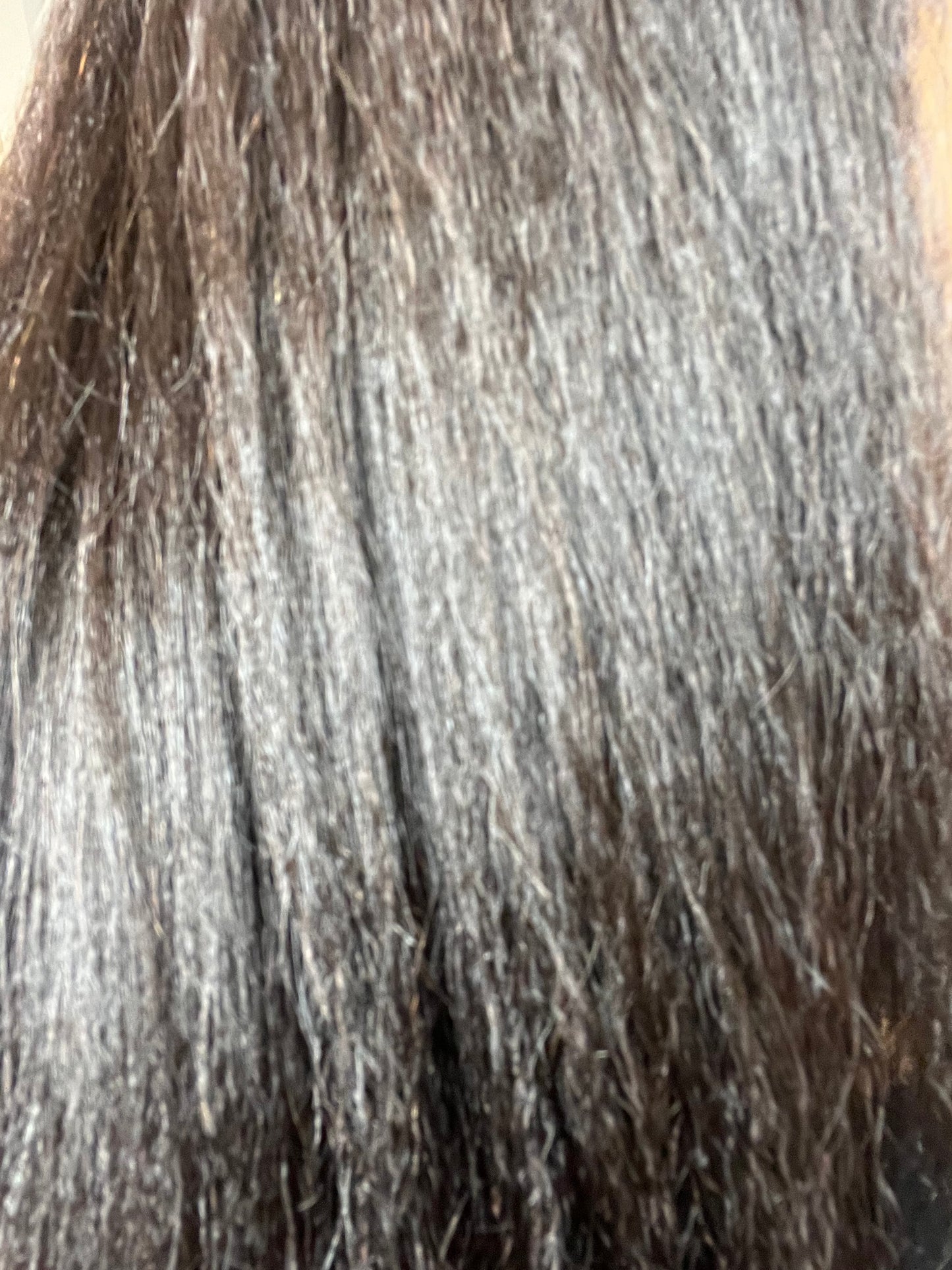 Transparent lace closure 4x4 Virgin Yaki Fringe Glueless Wig