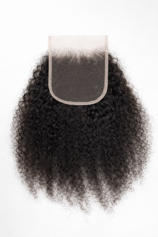 Kinky curl lace closure 5x5 hd lace 